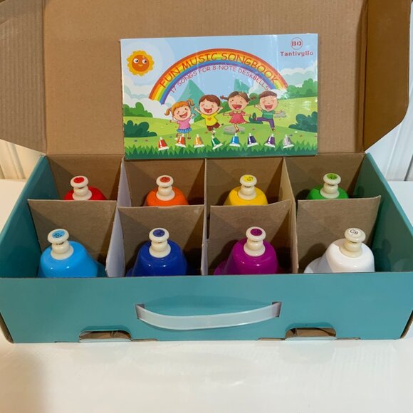 Tantivy Bo 8 Note Desk Bells Rainbow With Musical Songbook New - Picture 1 of 8